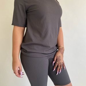 Biker shorts and top set